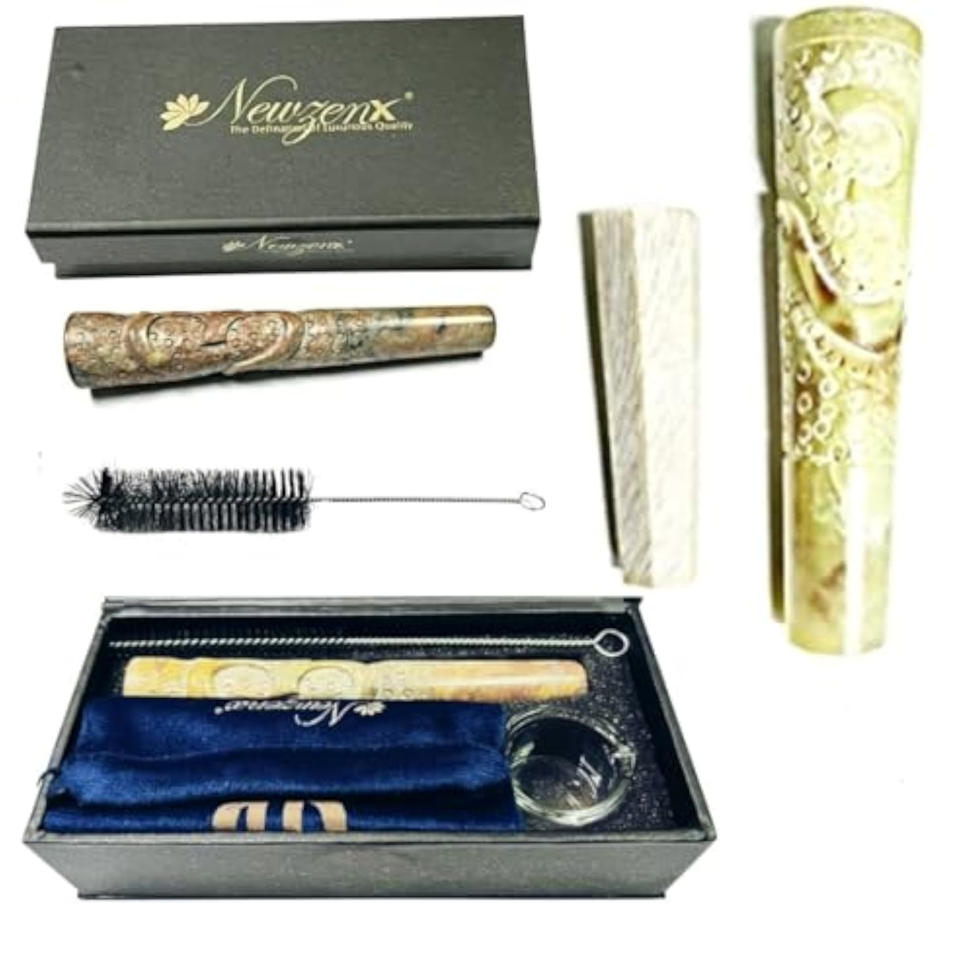Handcrafted Chillum OM Sadhu Baba 5 Inch, Elegant Gift Set