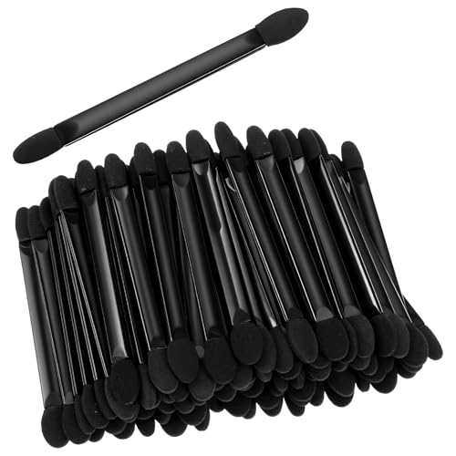 100Pcs Double Ended Eyeshadow Applicators Sticks Disposable Makeup Applicators Dual Sides Eye Shadow Sponge Brushes Professional Sponge Tip Eyeshadow Brush Cosmetic Tool for Girls Lady Women Makeup