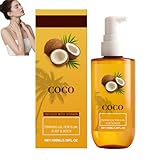 Straffendes Kokosnuss-Körperöl mit Vitamin E, feuchtigkeitsspendende Körperpflege, intensiv nährend für trockene Haut, straffend und festigend, zieht schnell ein, nicht fettend (1pcs)