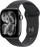Apple Watch Series 11 [GPS 42mm] Jet Black Aluminum Case with Black Sport Band, S/M (Renewed Premium)