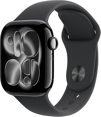 Apple Watch Series 11 [GPS 42mm] Jet Black Aluminum Case with Black Sport Band, S/M (Renewed Premium)