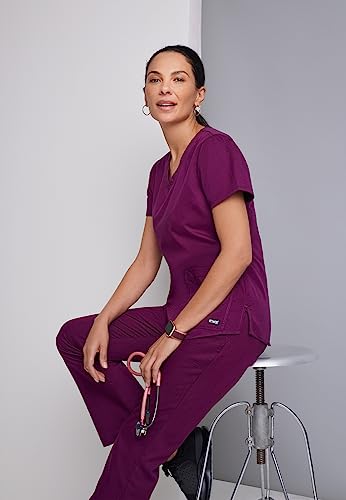 BARCO Grey’s Anatomy Classic Aubrey Scrub Pant for Women – New Royal, 3-Pocket Bottoms with Natural Stretch, Soil Release Fabric, and Super Soft Finish – Medium, Petite Fit