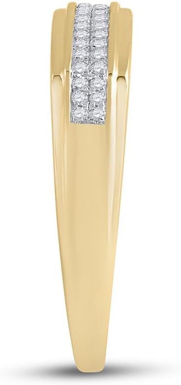 10kt Yellow Gold Trio His & Hers Round Diamond Halo Matching Bridal Wedding Ring Band Set 1/3 Cttw