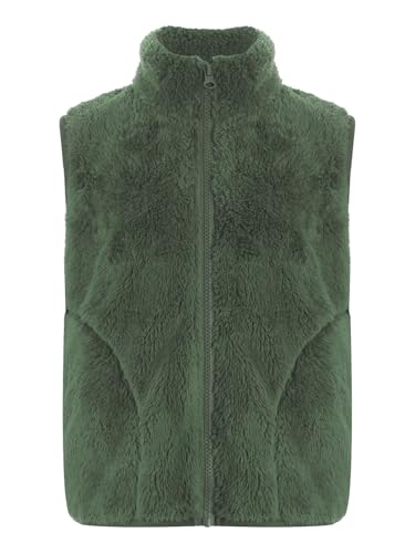 Kids Girls and Boys Fuzzy Fleece Vest Stand Collar Waistcoat Fall Winter Zipper Jacket Flannel Coat Outwear
