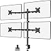 WALI Quad LCD Monitor Desk Mount Fully Adjustable Stand Fits Four Screens up to 27”, 22 lbs. Weight Capacity per Arm (M004), Black