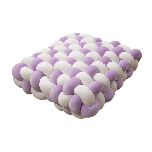 Cojín de nudo cuadrado, cojín para lanzar nudos, suave respaldo anudado para cama | Cojín decorativo para decoración del hogar para salón, dormitorio, balcón, sala de bambú