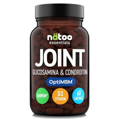 NÄTOO Joint Glucosamina Condroitina 60 Capsule - Msm Integratore funzionalità articolare e metabolismo cartilagine - Glucosamina Condroitina Msm integratore articolazioni, cartilagine ginocchio