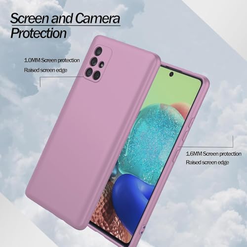 Image of DIZORO Liquid Silicone Case with Microfiber Coushioning Compatible for Samsung Galaxy M51 Shockproof Slim Back Cover, Gel Rubber Full Body Protection - Lilac