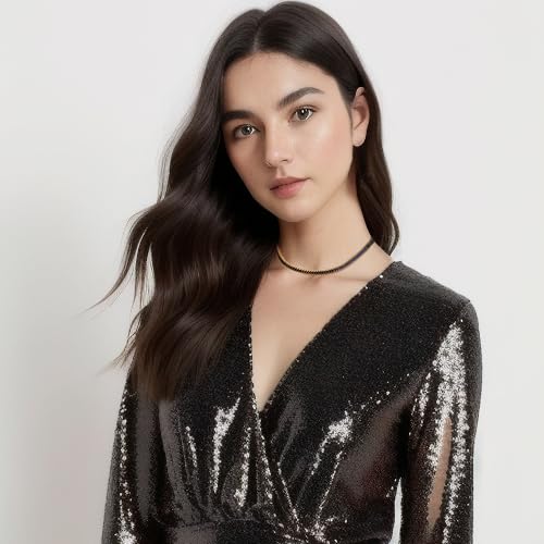 FANZE Sparkly Tennis Necklaces for Women Cubic Zirconia Gold Plated Choker Necklace Dainty Jewelry Gifts for Holiday Wedding Party Prom Valentines Day3