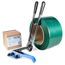 IDL Packaging Standard 1/2" x 3440 Polyester PET Strapping Kit, 780 lbs Break Strength - Complete Packaging Strapping Solution - Enough Strapping and Seals for 500 Uses Before Refill