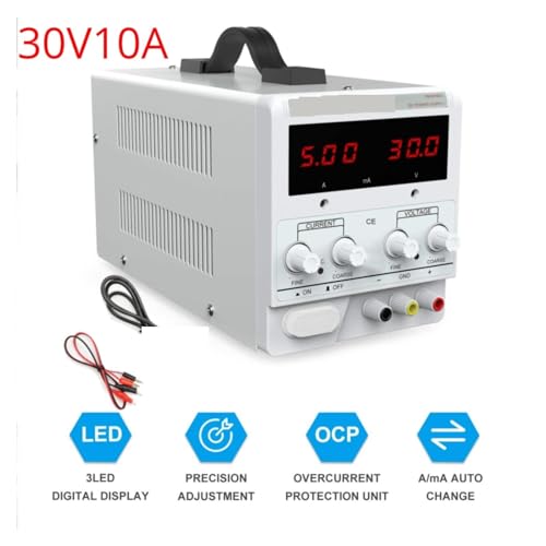 Alimentation CC linéaire variable 30V 10A stabilisée réglable avec 3 LED - 4
