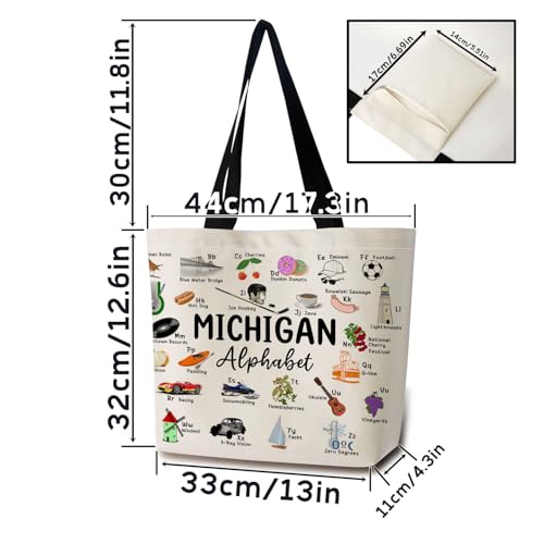 Bolso Tote Michigan con bolsillo interior y diseño estético miniatura 4