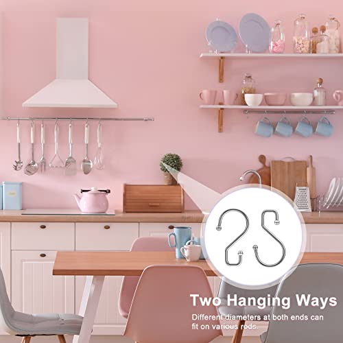 Meilidy S Hooks, Reversible Silver S Shaped Hooks 3 Inch Small Heavy Duty Stainless Steel S Hanging Hooks For Kitchenware Cups Mugs Curtains Pants Purses Plants Tools - 12 Pcs #TOP1