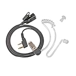 UAYESOK Two Way Radio Earpiece 2 Pin Covert Acoustic Tube Walkie Talkie Headset for Baofeng UV5R 888S UV-82HP BF-F8HP Kenwood Puxing Wouxun Bodyguard Security Radio with Noise Cancelling PTT Mic