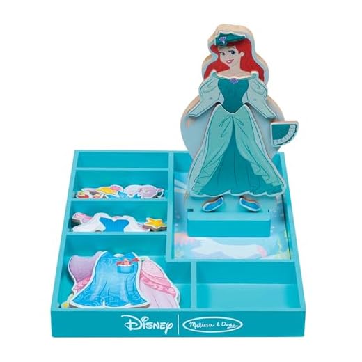 Melissa & Doug Disney Ariel Magnetic Dress-Up Wooden Doll Pretend Play Set (30+ pcs)