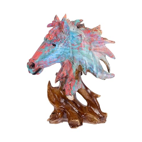 Statue de loup graffiti en résine colorée pour décoration de bureau nordique moderne