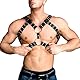 Harness Männer Leder Brust,Herren Gay Männer Leder, Men’s Gay Chest Harness Verstellbarer,Geschirre Leder Einstellbar Körper Bondage Brustgurt Fetisch,Sexy Unterwäsche Herren Punk Gothic Kostüme