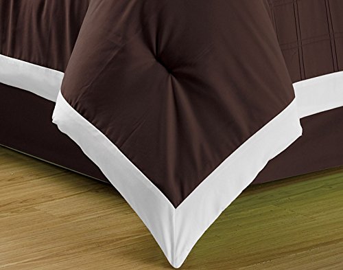 Legacy Decor 9 Pc Pleated Microfiber Comforter Set, Chocolate Brown And White Color, Queen Size #TOP1