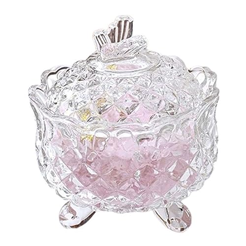 MYUYEE Tarro de Cristal pequeño para Caramelos minitarro de Mariposa con Tres Patas Multifuncional para Dulces y Aperitivos Color ámbar 10 x 10 x 11 cm,Transparente