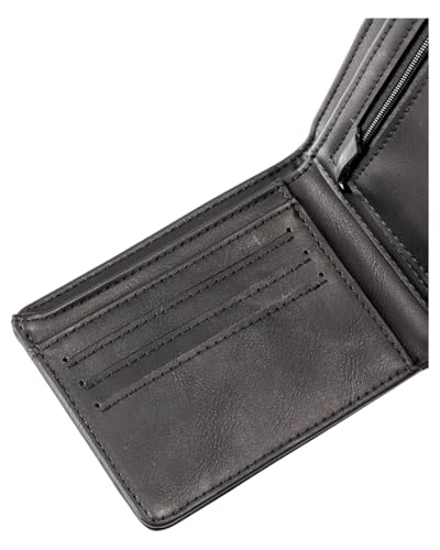 Quiksilver Men's Slim Rays Travel Accessory Bi-fold Wallet, Black, Medium, SLIM RAYS Portfolio 2 volets4