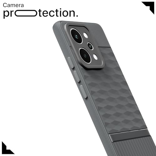 Image of Pikkme Back Cover for Realme P4 Power 5G Camera Protection 3D Hexa Cube Design Silicone Protective Bumper Case (Grey)