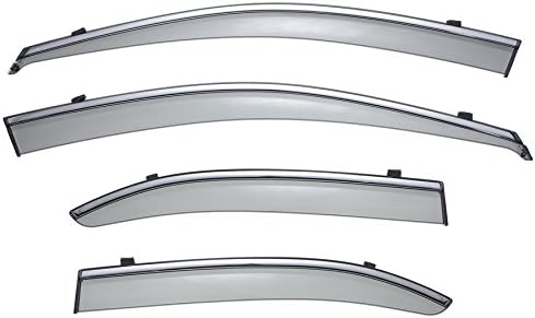 WellVisors Out-Channel Tape-on Window Visors Wind Deflectors Compatible with Acura 2009-2014 TSX Sedan with Chrome Trim Rain Guards 3-847AC001