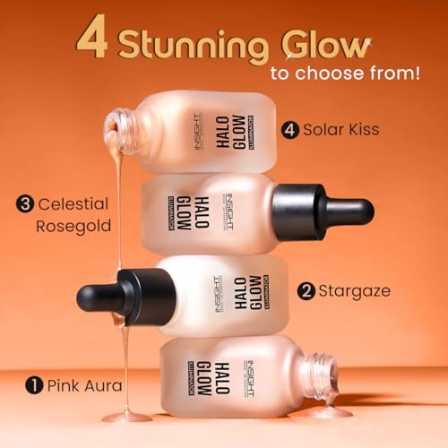 Image of INSIGHT Halo Glow Illuminator - Solar Kiss | Dewy, Radiant Finish | Liquid Highlighter | Lightweight, Buildable & Long-Lasting | Multi-Use - 20g
