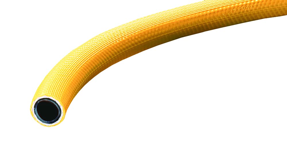Kuri Tec A1661 Series PVC/Polyurethane Blend Reinforced Spray Hose, 600 psi, 300' Length x 3/8" ID, Yellow