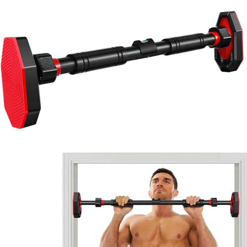 CALLARON Pull Up Bar for Doorway, Adjustable Pull Up Bar, 25.5“-39.4” Telescopic Upper Body Strength Training System with Locking, Max 440lbs Steel Portable Door Frame Pullups BAR for Home, Gym