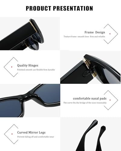 Kursan Retro Thick Frame Sunglasses for Women Men Classic 90s Chunky Sun Glasses Shades UV4003
