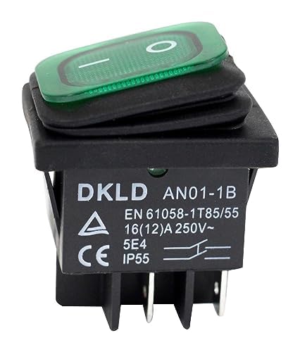 Interrupteur à bascule ON-OFF 230V lumineux AN01 étanche IP55, testé TÜV - identique à KEDU HY12-15