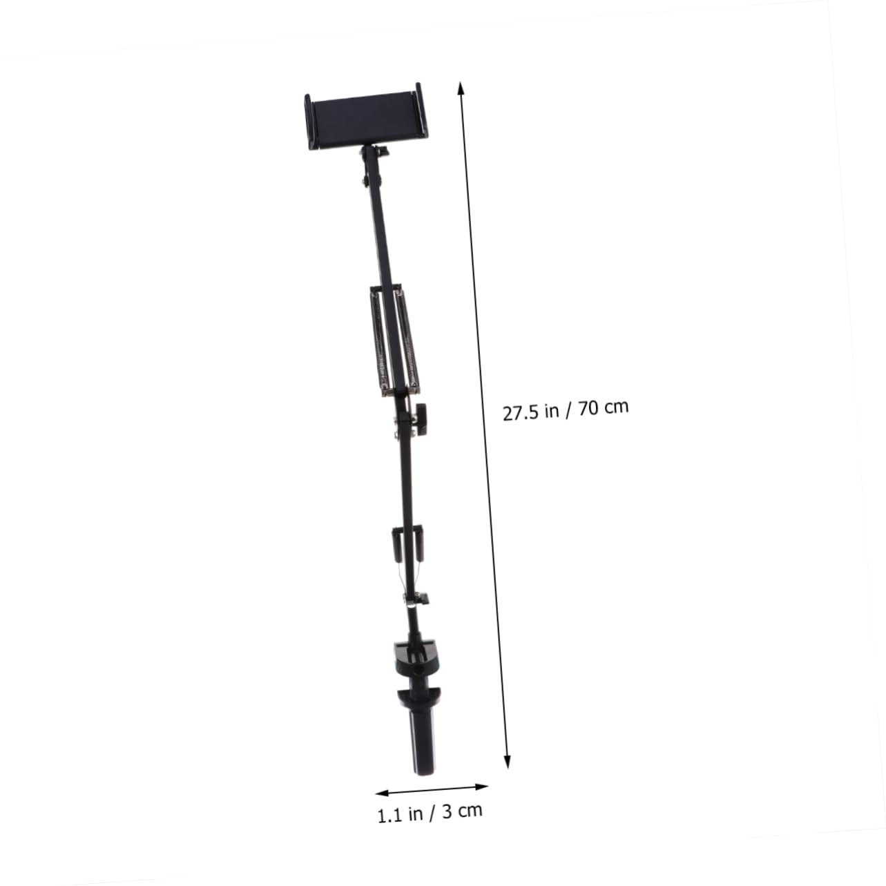 KOMBIUDA Supporto per Tablet e Telefono da Tavolo Braccio Articolato, Clip, Regolazione di Angolo e Misura, in Ferro e Plastica