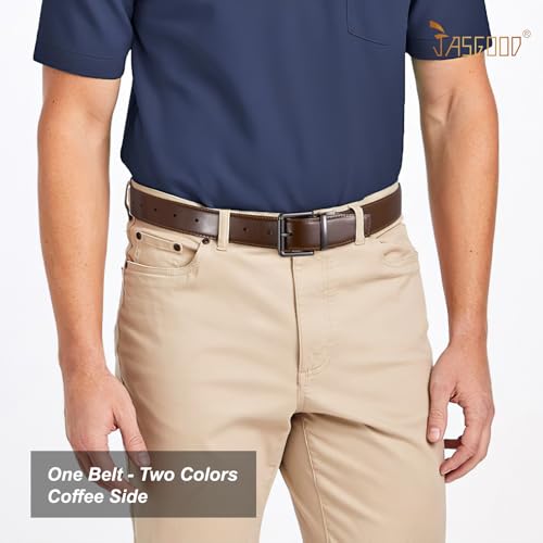 JASGOOD Men's Belt, Reversible Leather Belts for Men for Dress Pants, One Reverse For 2 Sides Casual Belt4