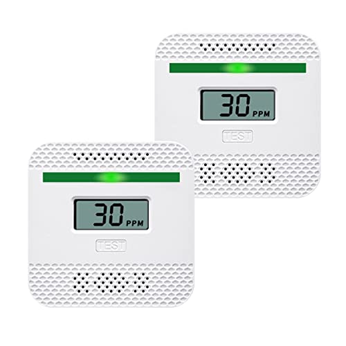 Ymdjl Carbon Monoxide Detector 2 Pack,Battery Operated Co Alarm With Lcd Digital Display And Sound Warning，Portable Travel Co Alarm For House And Car (2Aaa Batteries Not Included) #TOP4