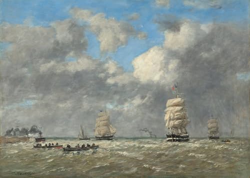 Lienzo decorativo para pared El Havre de Boudin, cuadro vintage de alta calidad, 60x90cm