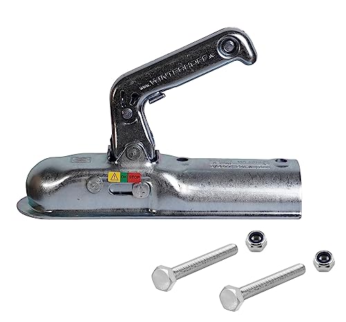 Rebadis Tête d'attelage remorque, boitier Compatible Boule d'attelage diamètre 50mm, livré avec Les vis (Timon Rond 60mm)