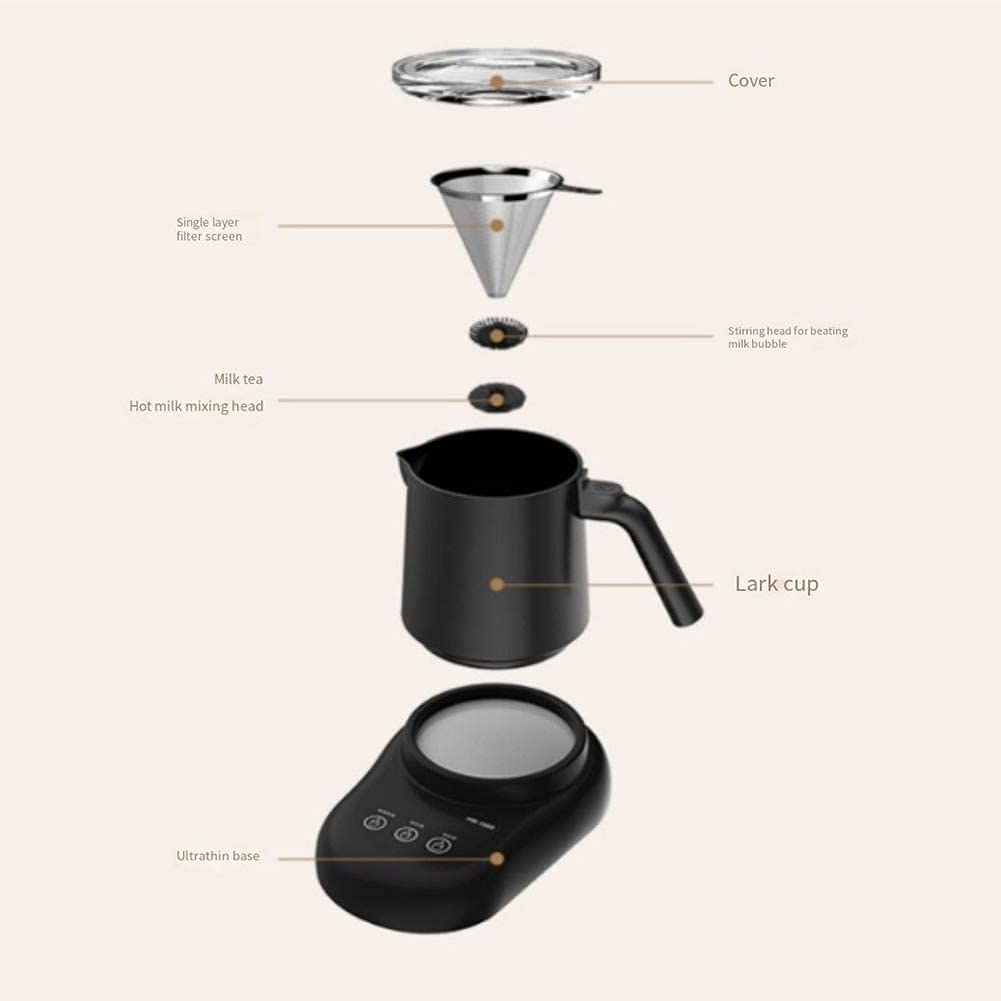 Vaporizador de Leche Batidora de Leche Calentador de Leche Espumador de Leche doméstico Vaporizador de Acero Espuma de Leche Caliente o fría Latte, Capuchino Bebidas de café heladas 102