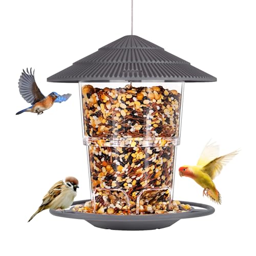 Bolite Bird Feeder For Outdoors, Wild Bird Feeders For Outdoors Hanging, 2 Lb Large Capacity, Adjustable Feeder With Sturdy Wire And Roof, Easy To Refill And Clean cover