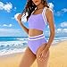 Womens 2 Piece Swimsuits,Womens High Waisted Bikini Sets Fashion Color Block Cheeky Two Piece Swimsuits Sporty Tummy Control Bathing Suit