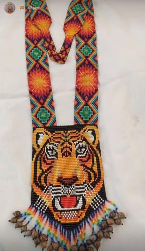 Collier Gerdan ukrainien perles de rocaille bijou motif tigre - 2