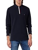 Tommy Hilfiger Herren RWB Zip Regular Ls Polo Polohemd, Desert Sky, 3XL