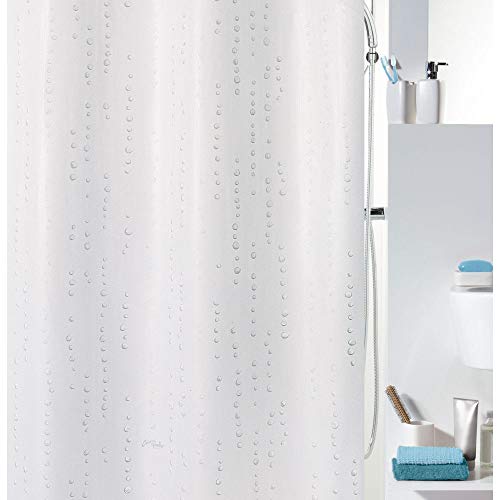 Rideau de douche textile Spirella anti-moisissure pour éviter l'eau au sol