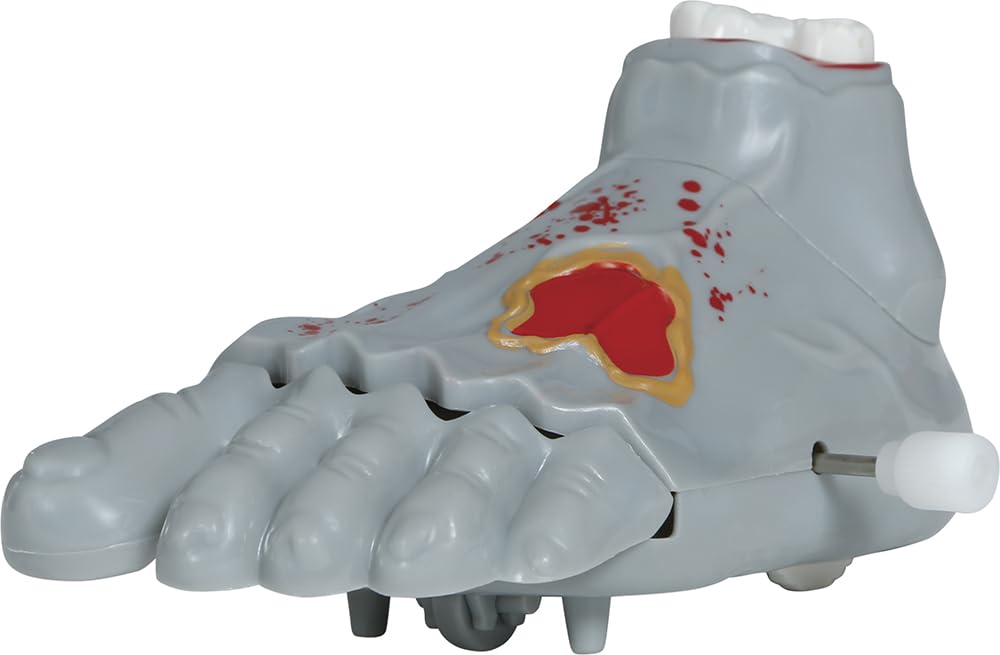 FIESTAS GUIRCA | Wind-up Toy Foot (8.5 cm) - Toy Figure for Halloween Decoration and Trick or Treat Parties - Ideal for Spooky Celebrations and Scary Events - Grey