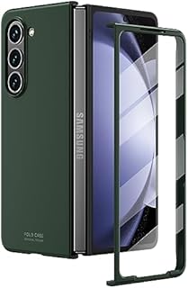 Vizvera Case for Samsung Galaxy z fold 5 (2023), Built-in Tempered Glass Screen Protectors, Matte Hard PC z fold 5 Phone Case, Lightweight, Anti-Scratch,Thin Slim Fit Cover for Samsung z fold 5-Green