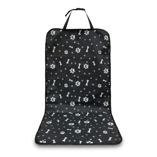 QEUOBUE Car Seat Cover for Dogs, Waterproof Oxford Cloth Car Seat Protector, Non-Slip Buckle Front & Back Dog Seat Cover, Safety Travel Pet Mat for Cars, Trucks, SUVs (Black)