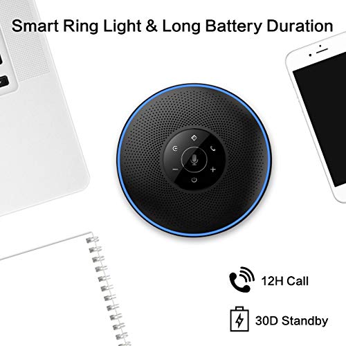 Emeet Bluetooth Speakerphone -Daisy Chain/Use Alone Up To 16 Attendees, M220 Professional Wireless Speakerphone 360°Voice Pick-Up 8 Ai Noise Cancellation Mics Skype Speakerphone For Conference Calls #TOP6