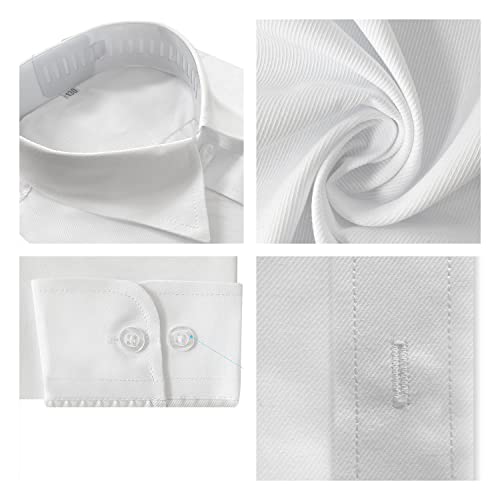 LOLANTA Boys Dress Shirts Button Down Shirt Long Sleeve Boys Kids Shirts and Tie Sets Solid Color Uniforms 2-13 Years3