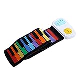 Weikeya Bien en Traitement Main ‑ Roulé Piano, Souple Piano Clavier 8 Ton 27.6x4.9x0.4in Clavier 49 Clés Silicone et Plastique pour Enfants Cadeau