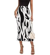 PRETTYGARDEN Women's 2024 Summer High Waist Graphic Print A Line Pleated Long Skirts for Women Tr...