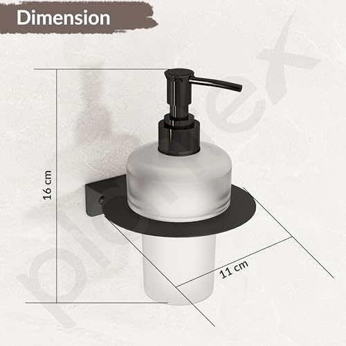 Image of Plantex Liquid Soap Dispenser for Bathroom /Stainless Steel Glass Shampoo Dispenser /Hand wash /Bathroom Accessories - Pack of 1 (Black)